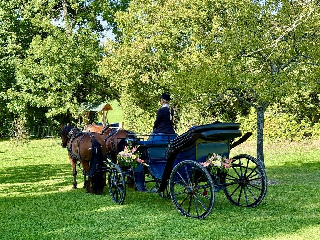 Arrivée en calèche